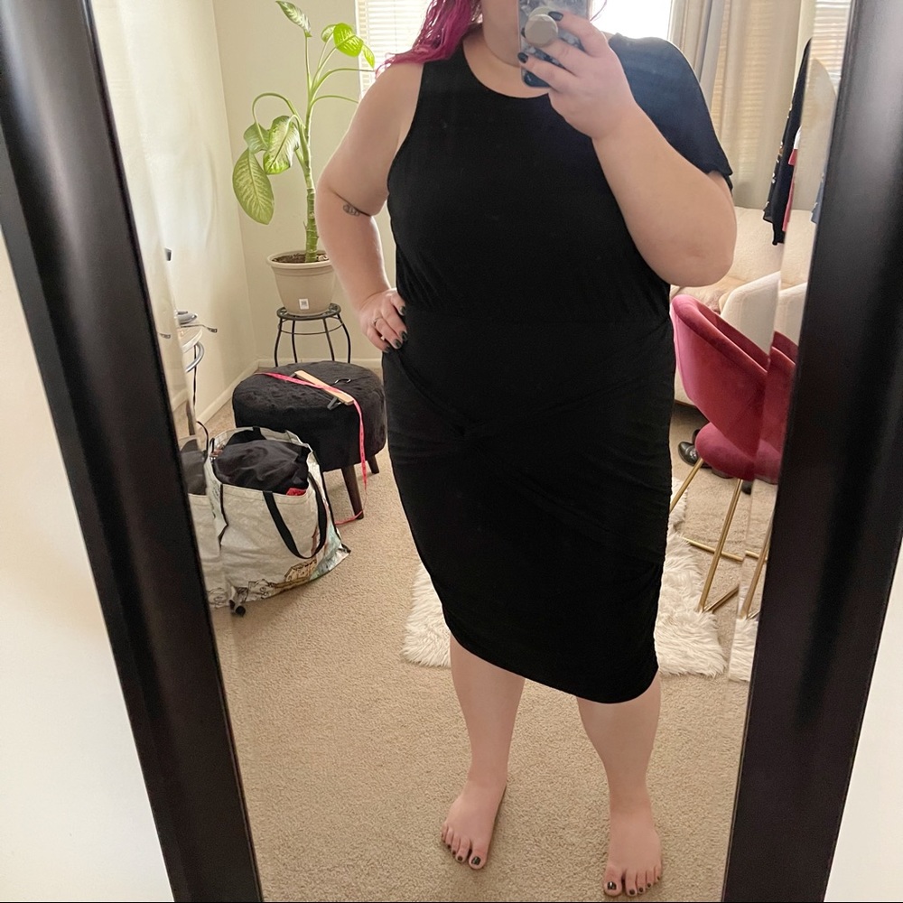 Eloquii | Twist Front Jersey Midi Bodycon Dress